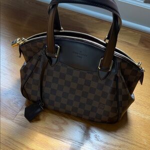 Louis Vuitton Verona PM Damier Ebene Brown Leather Handbag w/ Receipt - EC